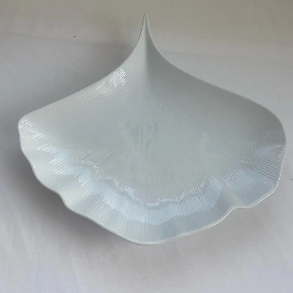 Crate&Barrel White Leaf-Shaped Dish